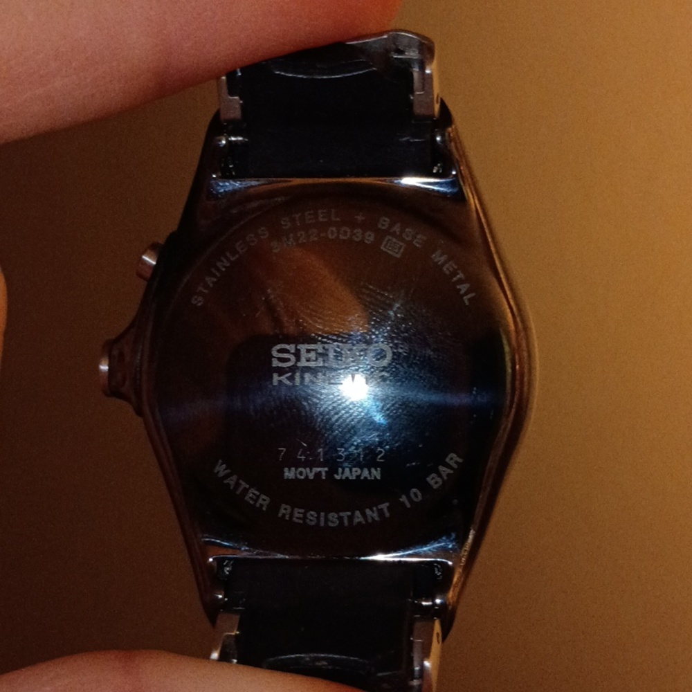 Seiko Kinetic Watch Gray Dial Stainless Steel No Strap/Band - PARTS ONLY - Picture 7 of 8